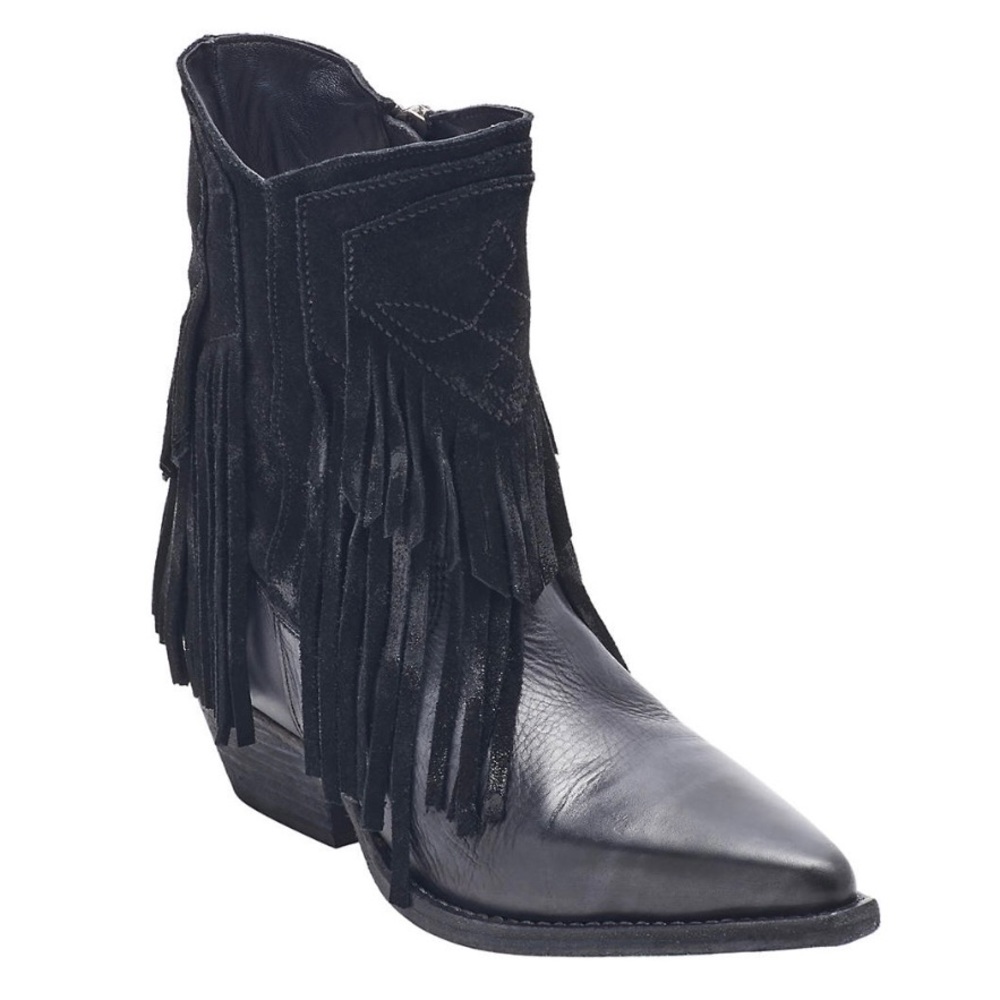 Free People Lawless black fringe boot, brand new